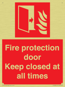 Fire protection door Keep closed at all times